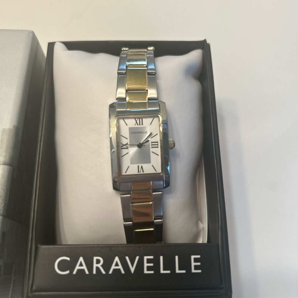 Caravelle Ladies’ Dress 3-Hand Quartz Watch, Two Tone, Roman Numeral